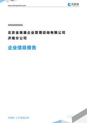 北京金惠晟企业管理咨询济南分公司企业信息报告-天眼查